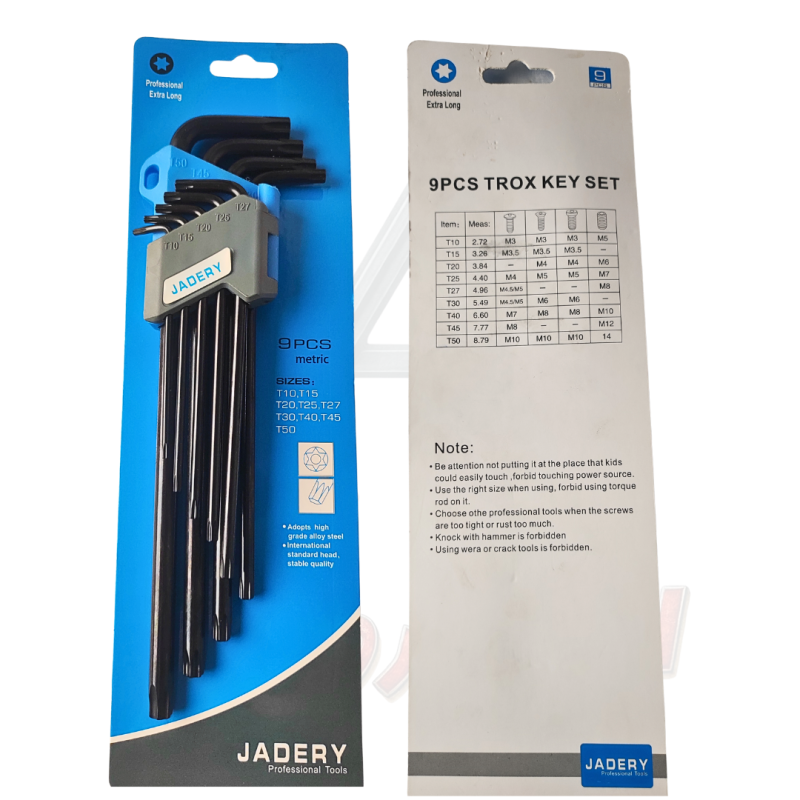 مجموعه ۹ عددی آچار آلن ستاره ای جادری